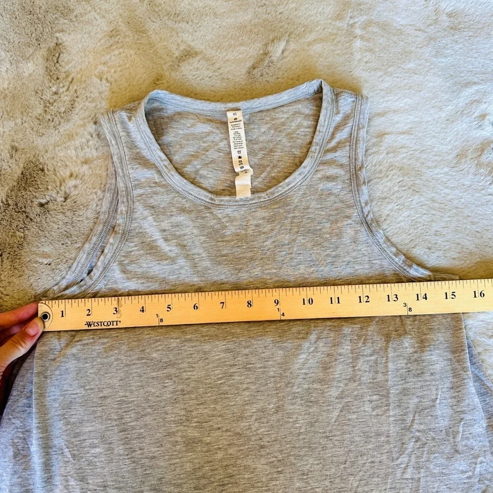 Lululemon Top Womens XS Tank Sleeveless Gray Pima Cotton Knit‎